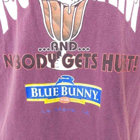 Blue Bunny Ice Cream T Shirt Mens Size Small Vintage Y2K Snack Tee Dessert - Picture 3 of 6